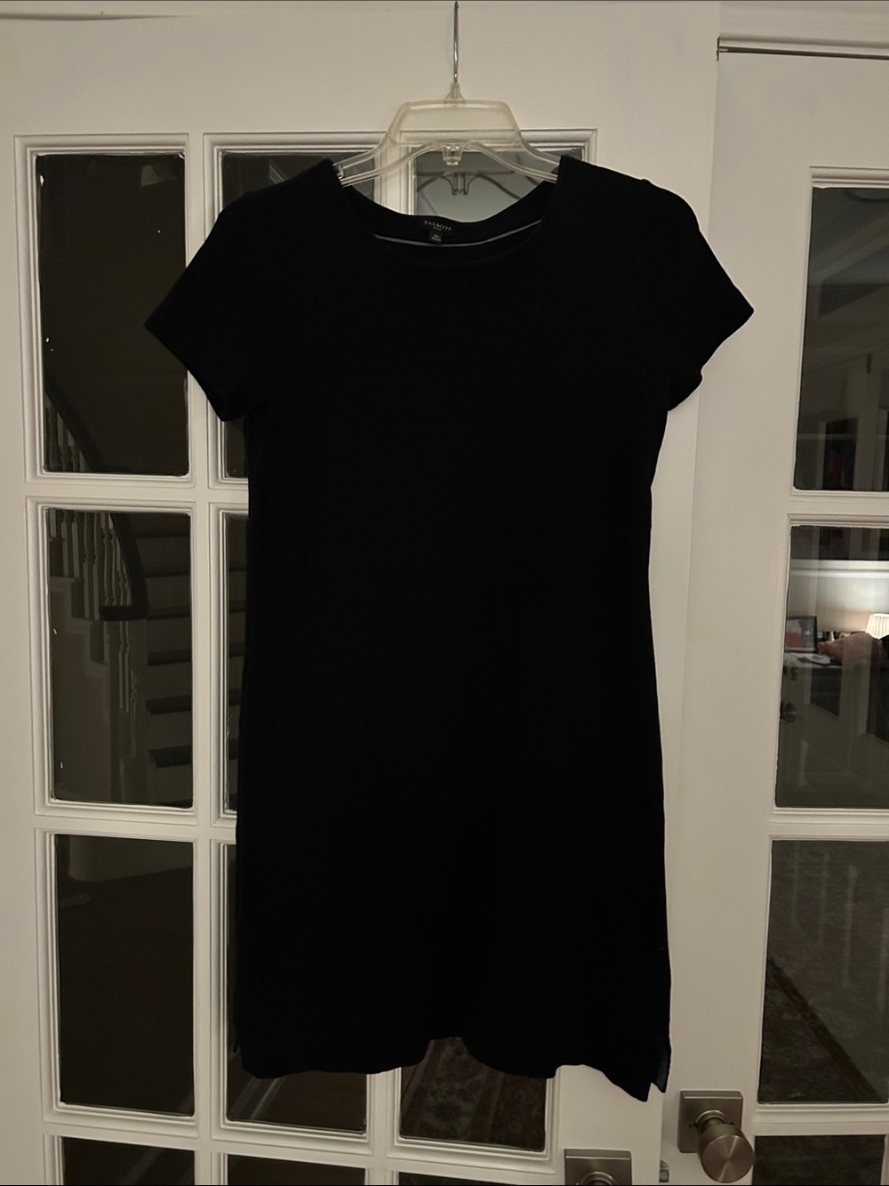 Talbots Classic Black Short-Sleeve Shift Dress